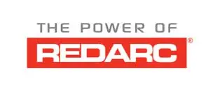 Logo with the words "THE POWER OF" in gray above a red rectangle containing the word "REDARC" in white, bold letters.